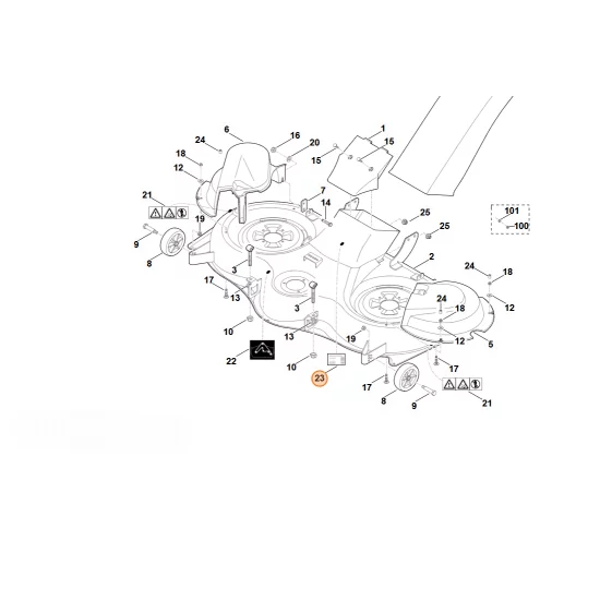 Stihl  tabliczka znamionowa zespołu tnącego 125 6170 967 0160